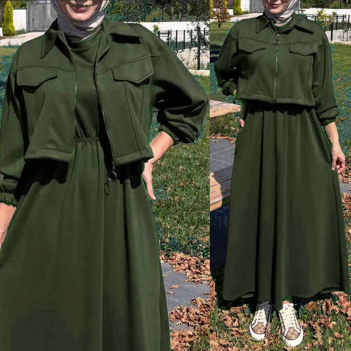 Front Pocket Straight Zipper Jacket